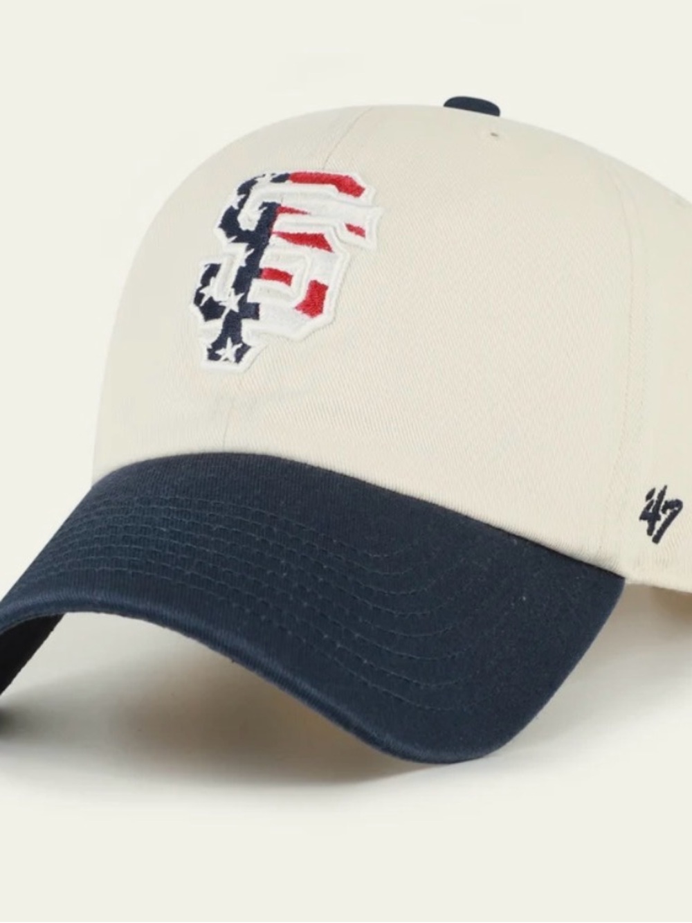 San Francisco Giants Flag Fill Two Tone ’47 Clean Up Patriot USA Hat Cap New